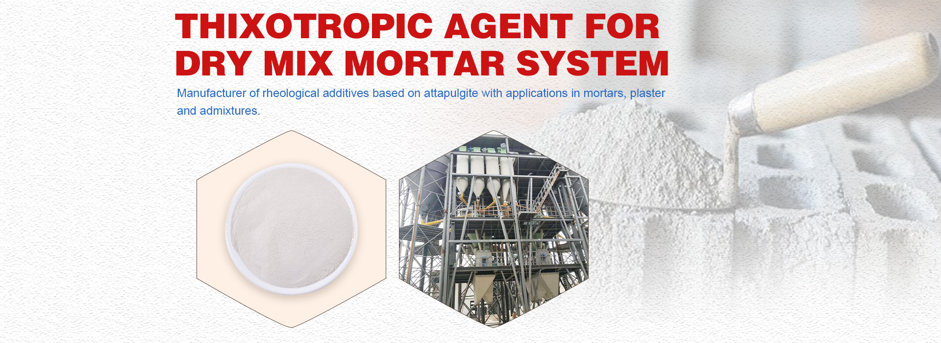 Attapulgite Clay Thickener For Dry Mix Mortar Color Cement Mortar Self Leveling Mortar Thixotropic Agent